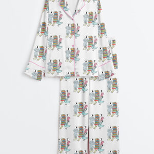 Womenâ€™s How Many Nights A Week Should You Be Reading 6-7 Teacher Long Sleeve Satin Pajama Set