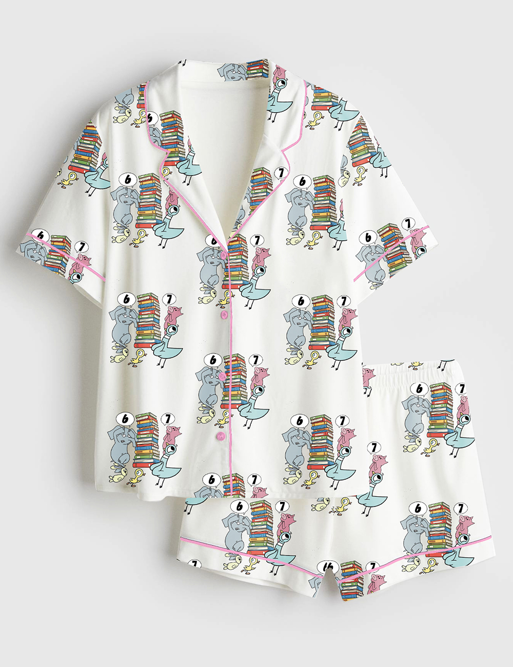 Women’s How Many Nights A Week Should You Be Reading 6-7 Teacher Short Sleeve Satin Pajama Set