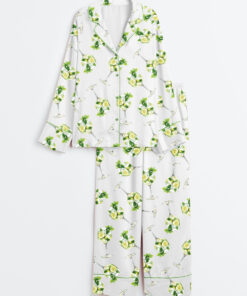 Women's Hugo Spritz Watercolor Cocktail Long Sleeve Satin Pajama Set