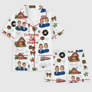 Women's I'm Dreaming Of A White Christmas Short Sleeve Pocket Cotton Family Pajama Set