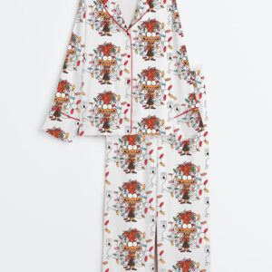 Women's I'm Fine Everything Is Fine Long Sleeve Satin Pajama Set