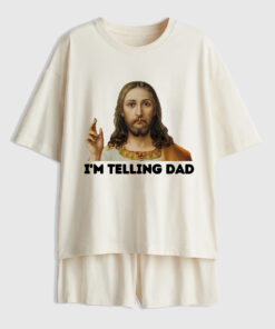 Women's I'm Telling Dad Short Sleeve Pajama Set