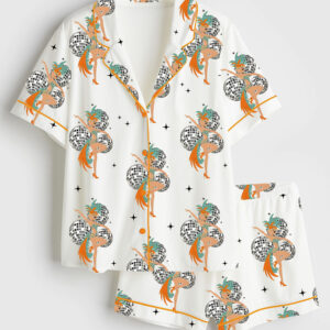 Womenâ€™s In My Showgirl Era Showgirl Party Short Sleeve Satin Pajama Set