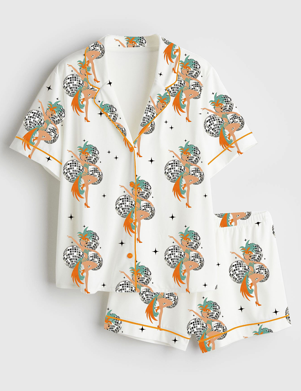 Womenâ€™s In My Showgirl Era Showgirl Party Short Sleeve Satin Pajama Set