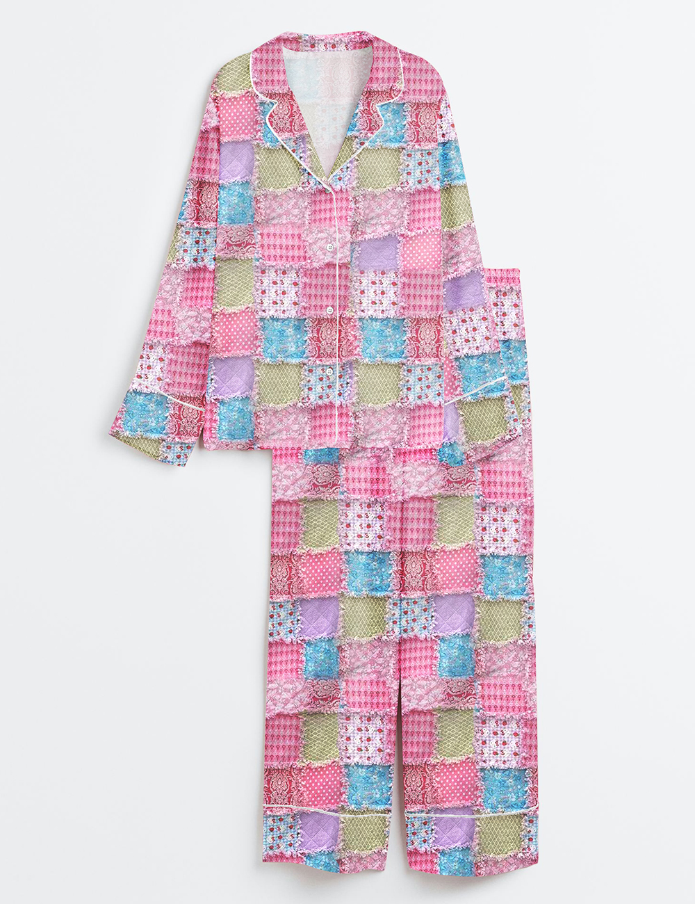 Womenâ€™s In October We Wear Pink Breast Cancer Awareness Long Sleeve Satin Pajama Set