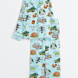 Alternative view of Women's It's A Beaut Clark Christmas Vacation Long Sleeve Satin Pajamas Set