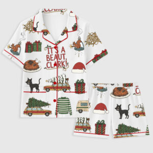 Women's It's a Beaut Clark Griswold Christmas Family Holiday Short Sleeve Pocket Cotton Pajama Set
