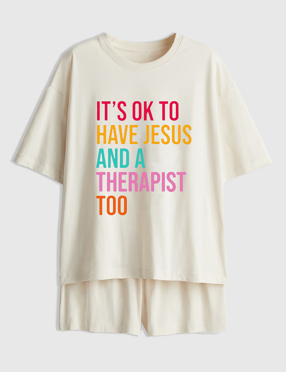 Womenâ€™s It's Ok To Have Jesus Therapist Too Short Sleeve Pajama Set