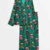 Womenâ€™s Just A Jolly Creeper Gamer Character Christmas Long Sleeve Satin Pajama Set