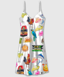 Women's Key West Florida Travel Camisole Satin Pajama Dress