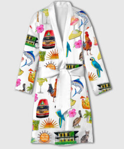 Women's Key West Florida Travel Satin Bathrobe