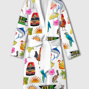 Women's Key West Florida Travel Satin Bathrobe