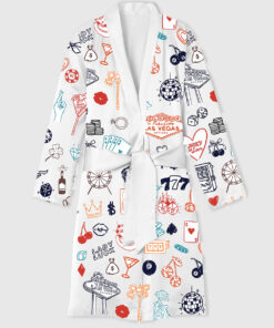 Women's Las Vegas Wedding Casino Party Satin Bathrobe