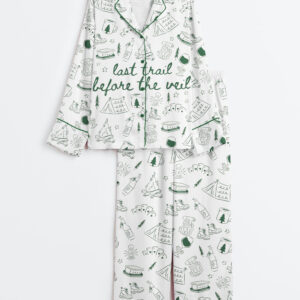 Women's Last Trail Before the Veil Camp Bachelorette Mountain Bride Hiking Bridal Party Long Sleeve Satin Pajamas Set