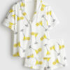 Women's Lemon Drop Martini Short Sleeve Satin Pajama Set