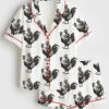 Womenâ€™s Living The Dream Funny Raccoon Rooster Quote Short Sleeve Satin Pajama Set