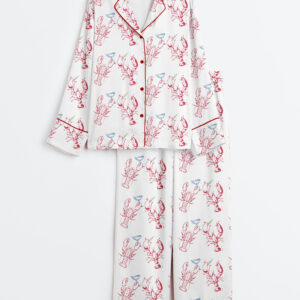 Womenâ€™s Lobster Dirty Martini Long Sleeve Satin Pajama Set