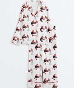 Women's Lobster Found My Lobster Party Getting Married Engagement Wedding Long Sleeve Satin Pajamas Set