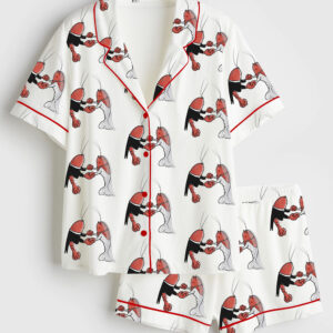 Womenâ€™s Lobster Found My Lobster Party Getting Married Engagement Wedding Short Sleeve Satin Pajama Set
