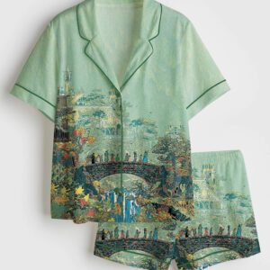 Womenâ€™s Lord Of The Rings Fantasy Fellowship Short Sleeve Satin Pajama Set