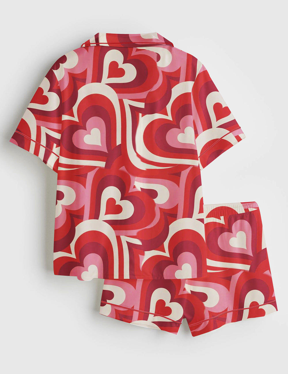 Women's Love Song Valentine's Day Short Sleeve Satin Pajama Set - Image 2