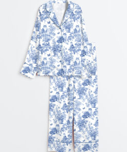 Women's Maine Coon Cat Cat Lover Long Sleeve Satin Pajama Set