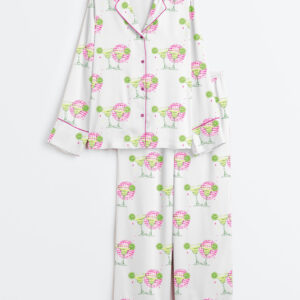 Womenâ€™s Margs and Matrimony Final Fiesta Wine Long Sleeve Satin Pajama Set