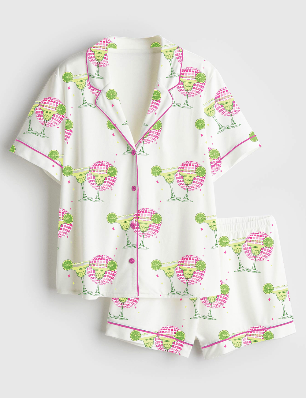 Women's Margs and Matrimony Final Fiesta Wine Short Sleeve Satin Pajama Set