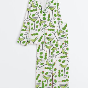 Women's Martini Long Sleeve Satin Satin Pajama Set