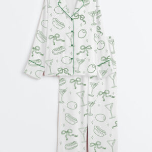 Womenâ€™s Martinis And Weenies Bachelorette Tinis Weenies Design Hot Dog Birthday Theme Dirty Martini Long Sleeve Satin Pajama Set