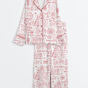 Womenâ€™s Merry Christmas Festive Holiday Long Sleeve Satin Pajama Set