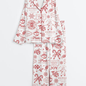 Womenâ€™s Merry Little Christmas Treats Cookies Long Sleeve Satin Pajama Set