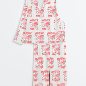 Womenâ€™s Moister Than An Oyster Long Sleeve Satin Pajama Set