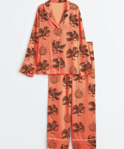 Women's Murder on the Dance Local Murder Vintage Raven Witchy Crow Dark Academia Trendy Long Sleeve Satin Pajama Set