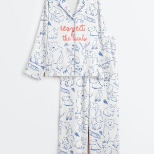 Womenâ€™s National Park Respect The Locals Camping Girl Long Sleeve Satin Pajama Set