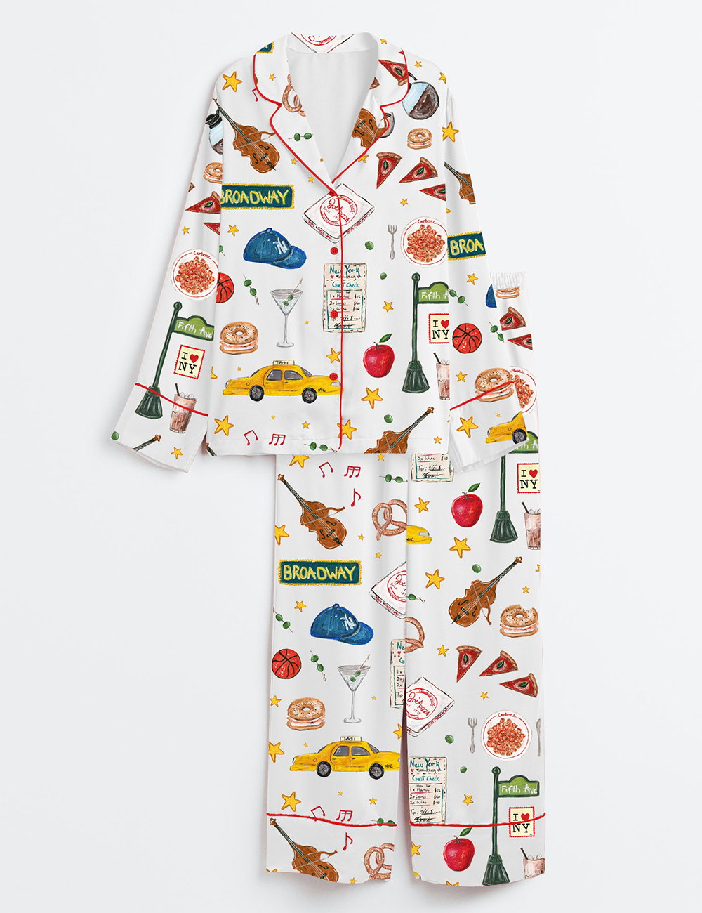 Women’s New York Travel Long Sleeve Satin Pajama Set