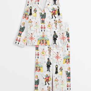 Women's Nutcracker Ballet Christmas Satin Pajama Set