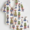 Womenâ€™s Nutcracker Topiary Christmas Tree Short Sleeve Satin Pajama Set