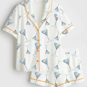 Womenâ€™s One Seatini Please Martini Short Sleeve Satin Pajama Set
