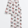 Womenâ€™s Overstimulated But Festive Possum Christmas Long Sleeve Satin Pajama Set