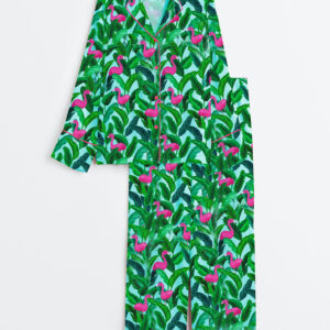 Women's Palm Springs Long Sleeve Satin Pajama Set