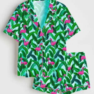 Women's Palm Springs Short Sleeve Satin Pajama Set