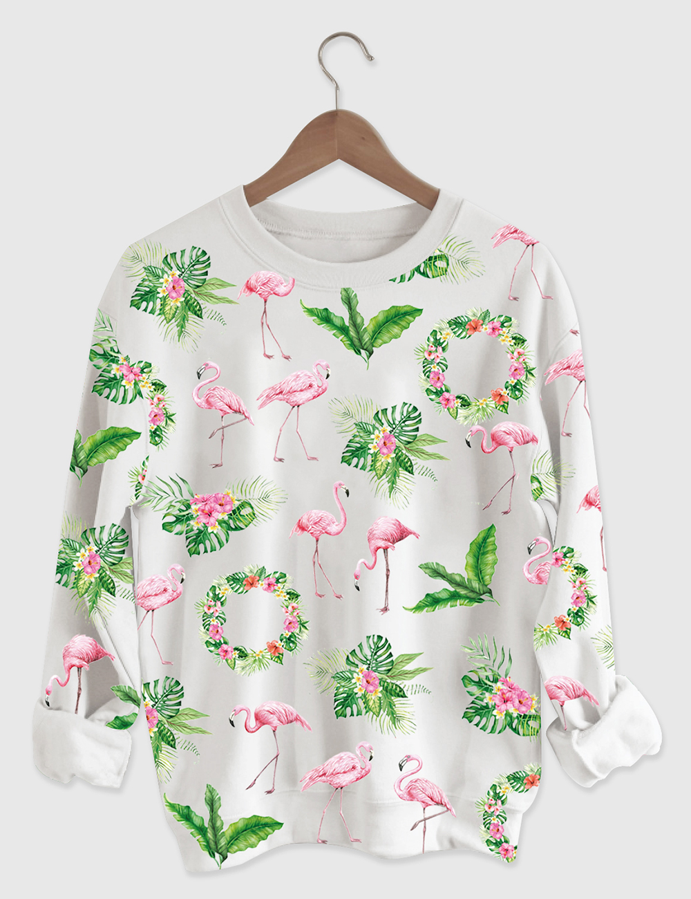 Women's Pink Flamingo Long Sleeve Shirt