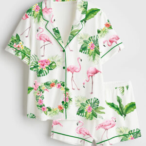 Women's Pink Flamingo Pajamas Set