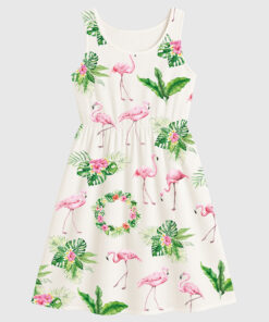 Women's Pink Flamingo Sleeveless Dress