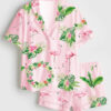 Women's Pink Flamingo Summer Beach Bachelorette Pajama Set