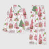 Women's Pink Grinch Christmas Tree Holiday Gifts Long Sleeve Pocket Cotton Family Pajama Set