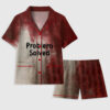 Women's Problem Solved Bloody Horror Halloween Short Sleeve Pocket Cotton Pajama Set