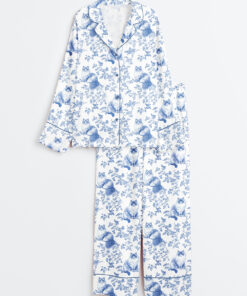 Women's Ragdoll Cat Long Sleeve Satin Pajama Set