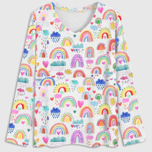 Womenâ€™s Rainbows Of Hope In The Sky Multicolor Pop Unicorn Princess Candy Boho Shirt